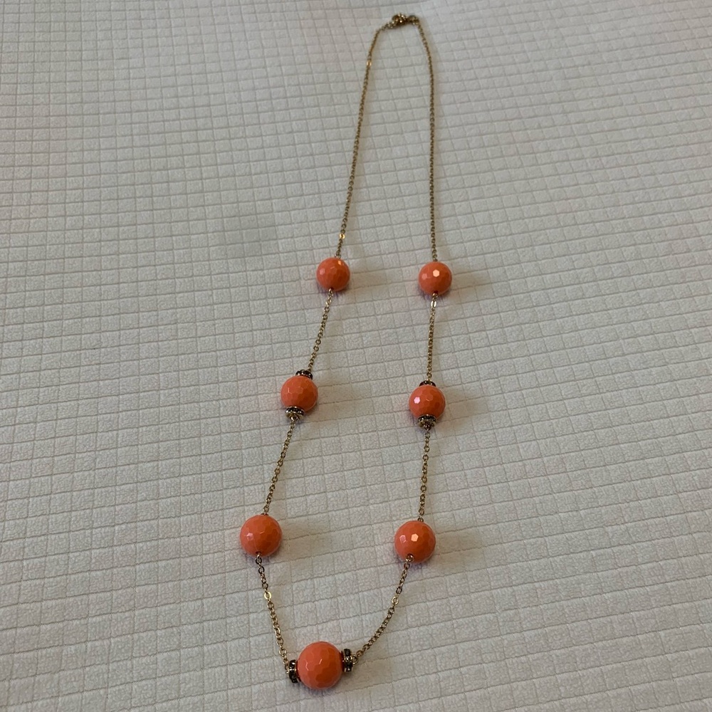 J Crew faceted coral beaded necklace - Picture 7 of 7